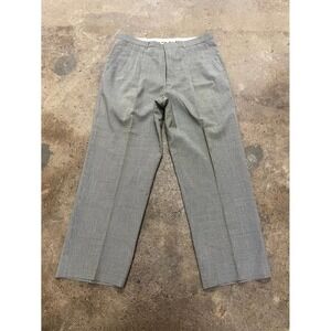 Bendetti Dress Pants Mens 36R Gray Houndstooth Pleated Front Straight Business